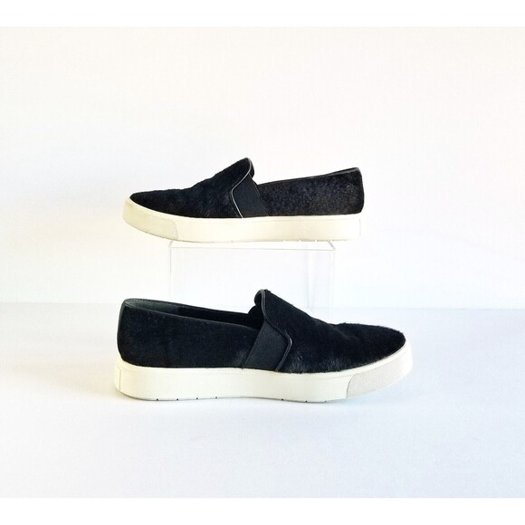 VINCE Women's Black Calf Hair Slip On Sneakers Sz 6 36 Flat Slip On Pony - Picture 4 of 14